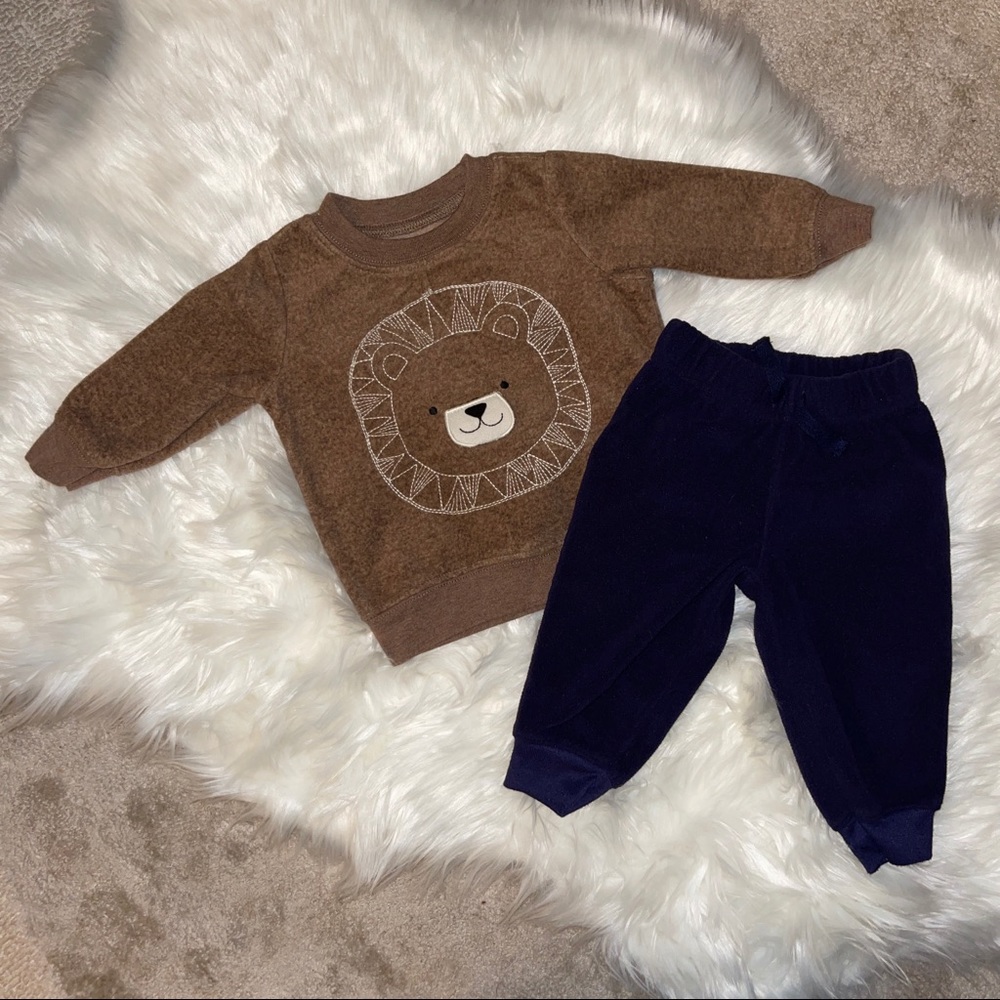 Carters fleece sweater and pants 2 piece set
